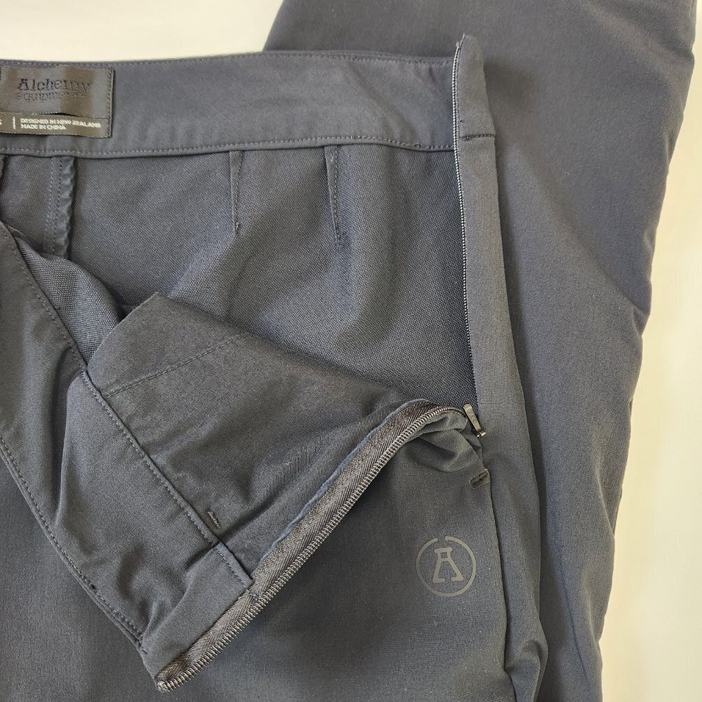 Alchemy Equipment Crop Trouser Pant Womens S Navy Side Zip Stretch Relaxed - Picture 4 of 12